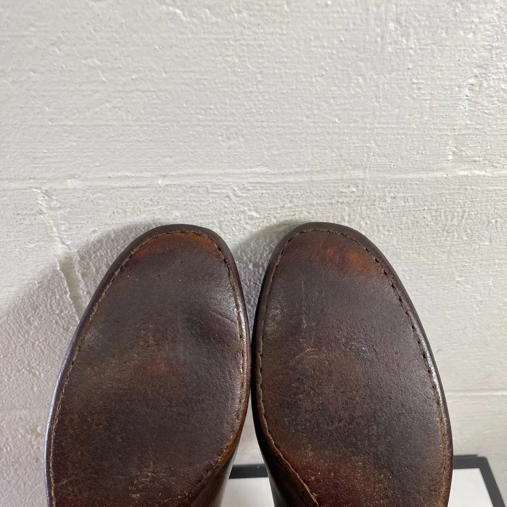 Jil Sanders Brown Leather Loafers Slip On Dress Shoes Mens 10 D Italy Made‎